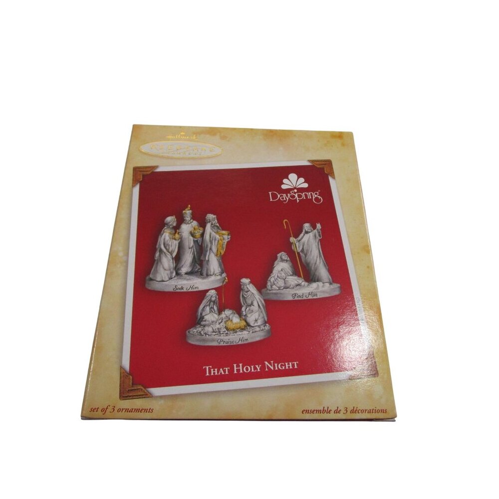 Hallmark Keepsake "That Holy Night" Nativity Ornament Set Of 3 NIB Vintage 2004